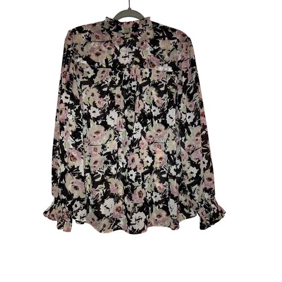 Torrid Romantic Floral Boho Sheer Blouse Ruffle Sleeves Size 1X - Picture 6 of 6